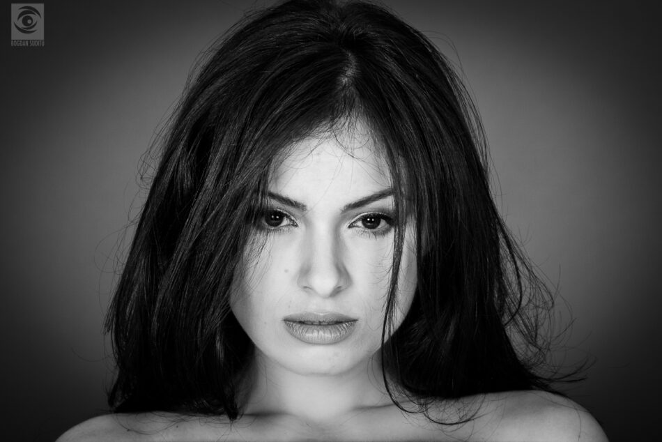 Black and white portrait of Georgiana